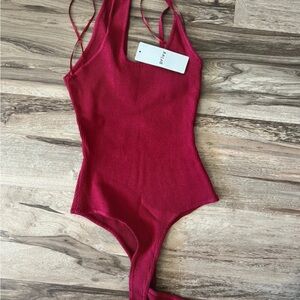 Privy Burgundy/Red One Piece Bodysuit